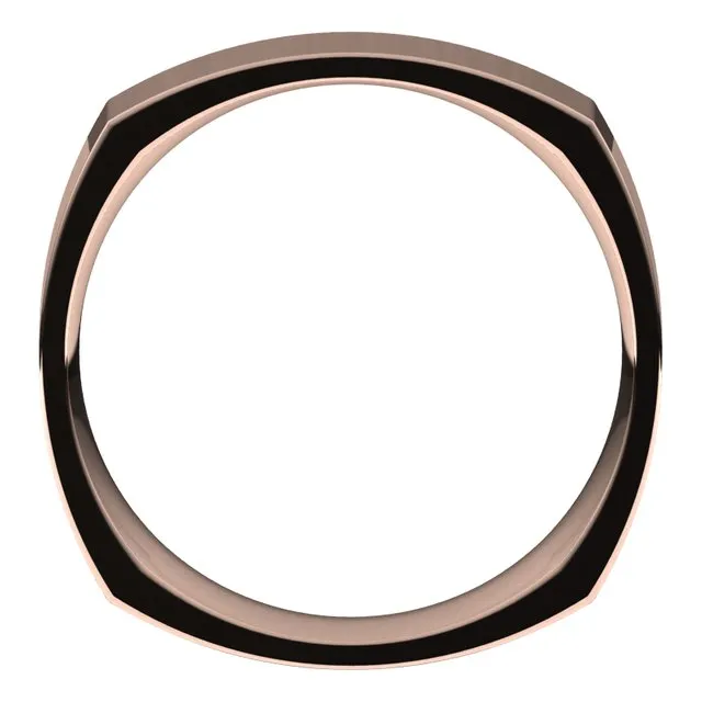 14K Rose Gold 5 mm Square Comfort Fit Wedding Band