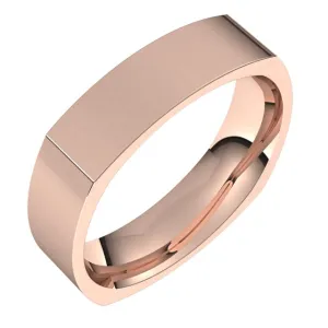 14K Rose Gold 5 mm Square Comfort Fit Wedding Band