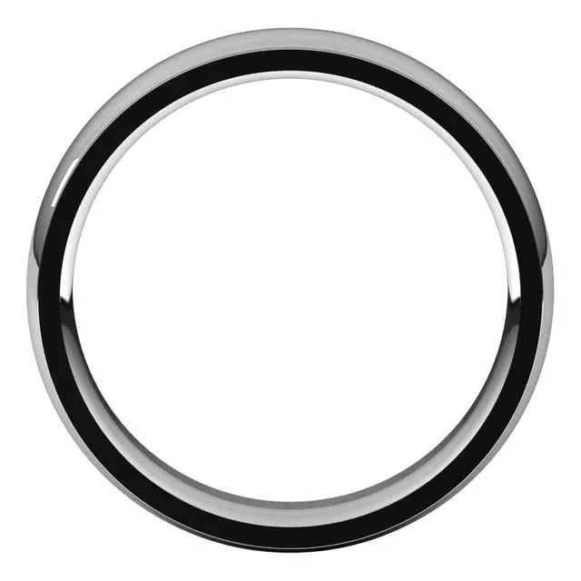 14K White Gold 5 mm Half Round Edge Comfort Fit Wedding Band