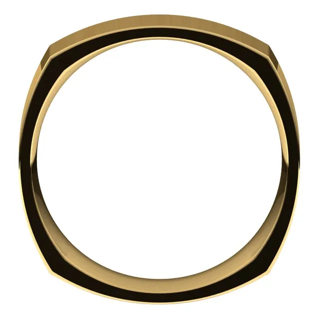 18K Yellow Gold 6 mm Square Comfort Fit Wedding Band