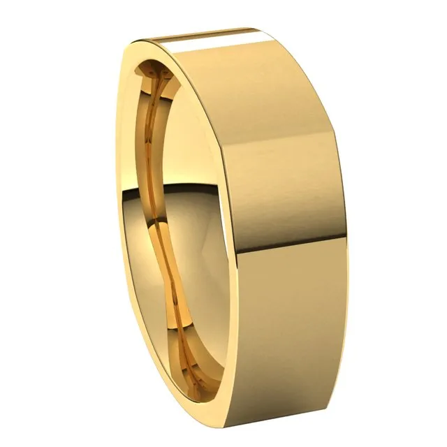 18K Yellow Gold 6 mm Square Comfort Fit Wedding Band