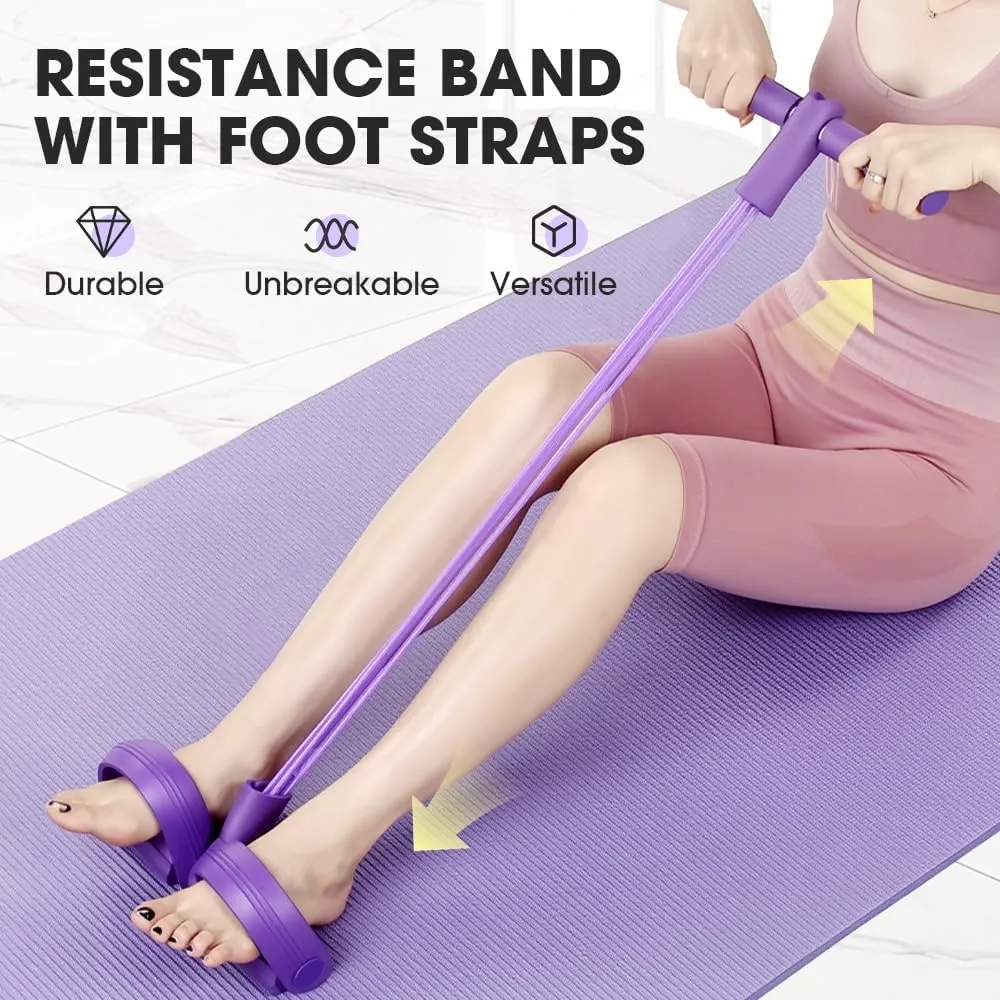 21 Fitness Resistance Bands-6 Tube Pedal Ankle Puller, 2025 Upgrade Multifunctional Exercise Stretch Bands, Home Workout Sit-up Ab Training Auxiliary Device for Women,Men
