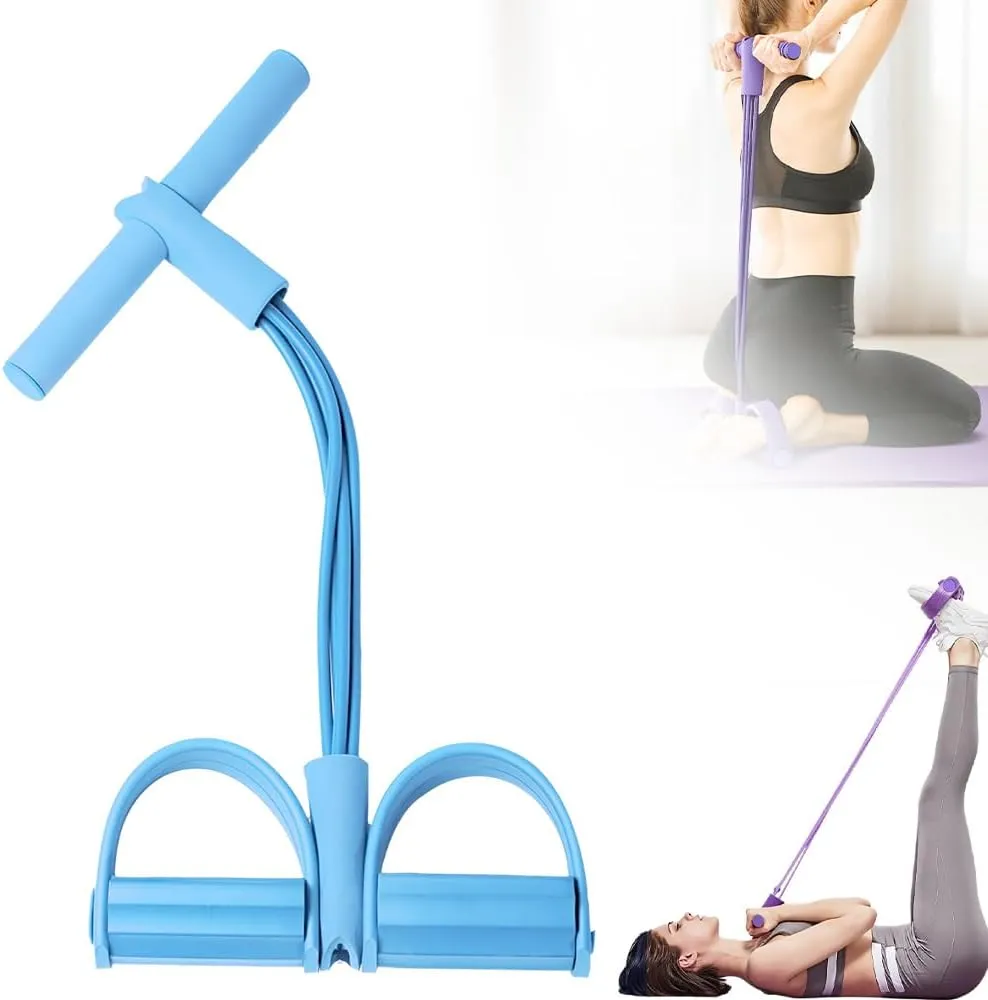 21 Fitness Resistance Bands-6 Tube Pedal Ankle Puller, 2025 Upgrade Multifunctional Exercise Stretch Bands, Home Workout Sit-up Ab Training Auxiliary Device for Women,Men