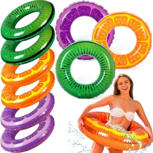 9 Pieces Inflatable Pool Floats 36 Inches Float Tube Swimming Tube Vinyl Pool Floaties Swim Tubes Rings Party Decorations for Teenager Adults Party Beach Vacation - UV Resistant