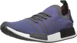 adidas Originals Men's NMD_R1 STLT Primeknit Running Shoe, Hi-Res Blue/Black/Chalk Coral, 9