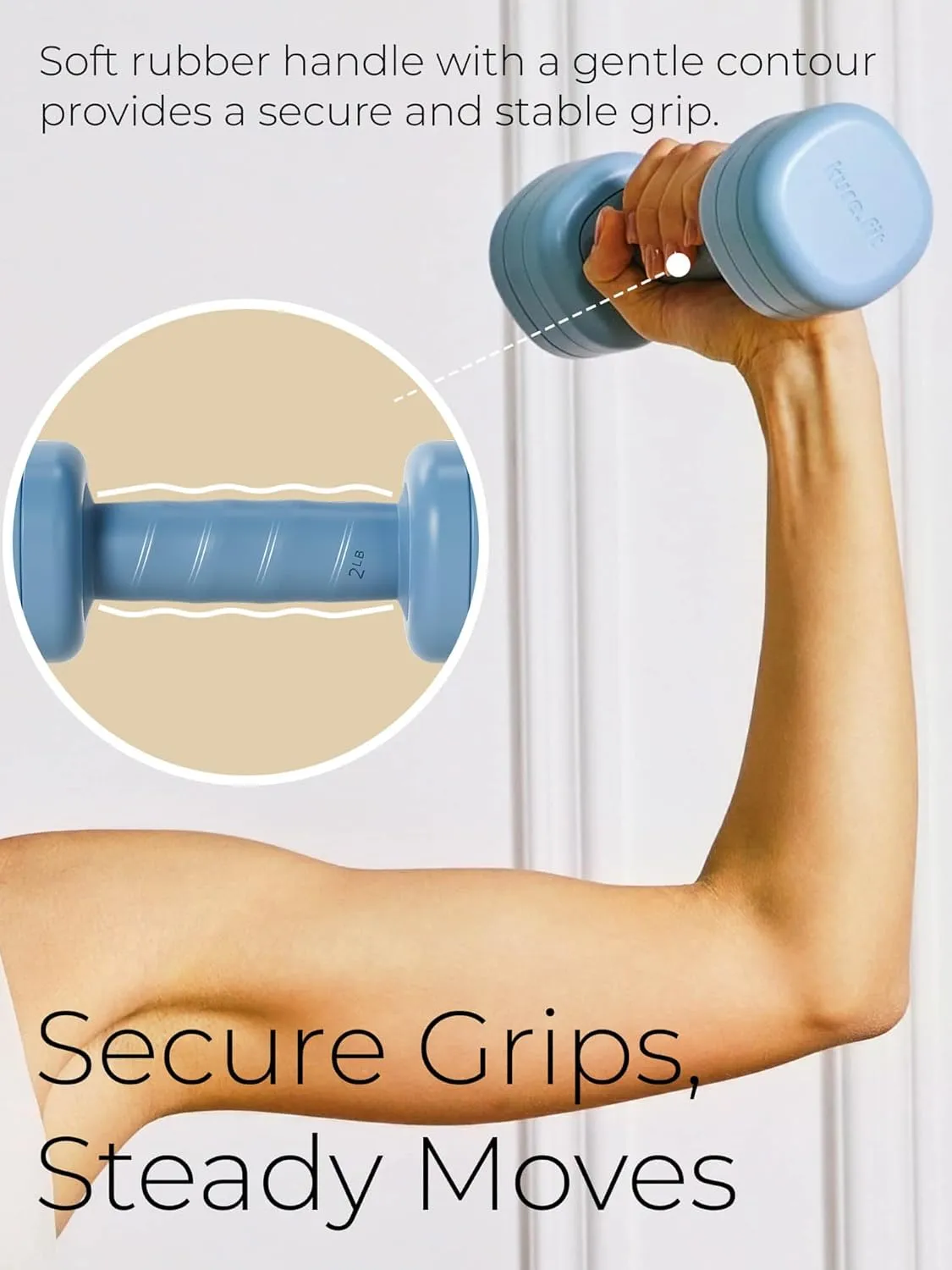 Adjustable Dumbbell Set｜2LB 3LB 4LB 5LB Light Hand Weights for Women｜One-Twist Weight Adjustment｜Non-Slip Curved Grip Handle｜Free Weights for Home Gym, Rehab, Pilates, Yoga, Strength Training