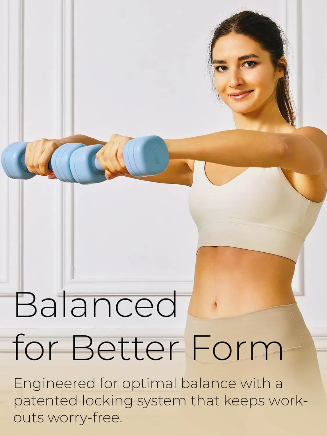 Adjustable Dumbbell Set｜2LB 3LB 4LB 5LB Light Hand Weights for Women｜One-Twist Weight Adjustment｜Non-Slip Curved Grip Handle｜Free Weights for Home Gym, Rehab, Pilates, Yoga, Strength Training