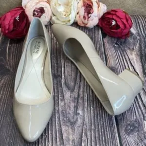 Alfani Khaki (Tan) Leather Step 'N Flex Daleah Block-Heel Pumps 8.5M