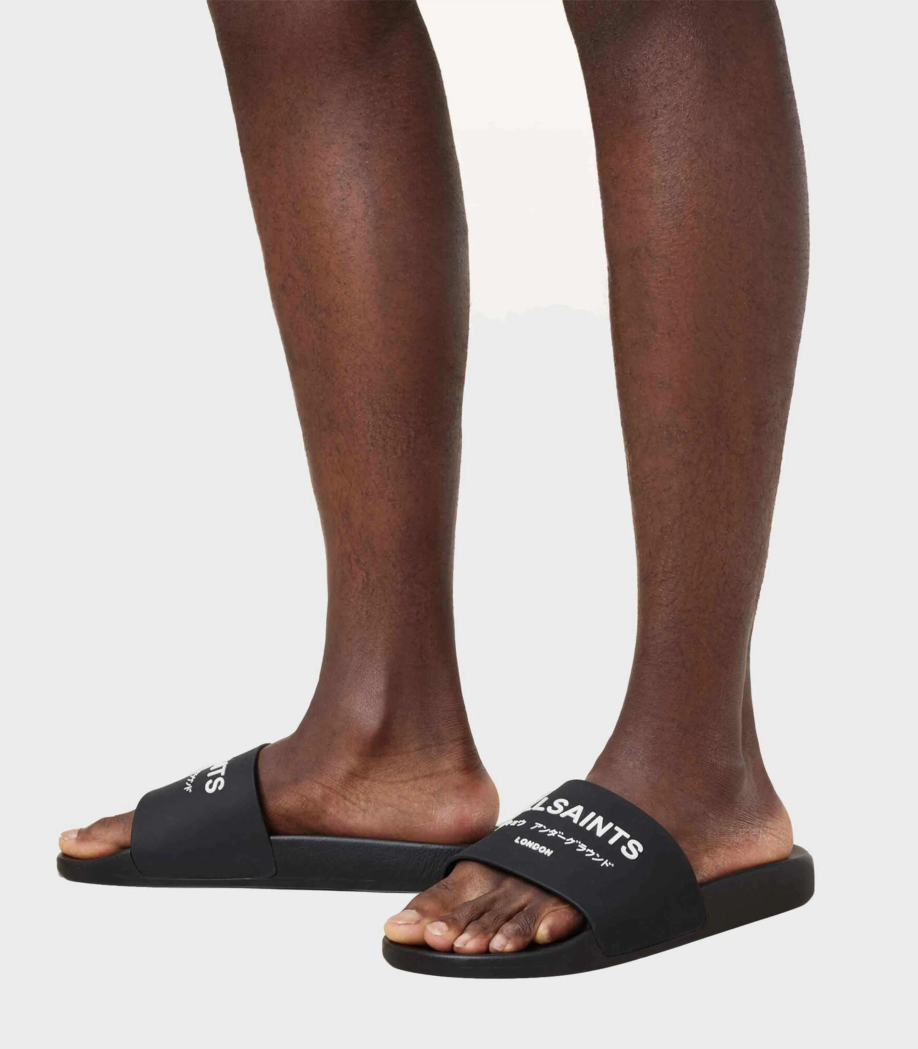 AllSaints - Underground Logo Slip On Sliders