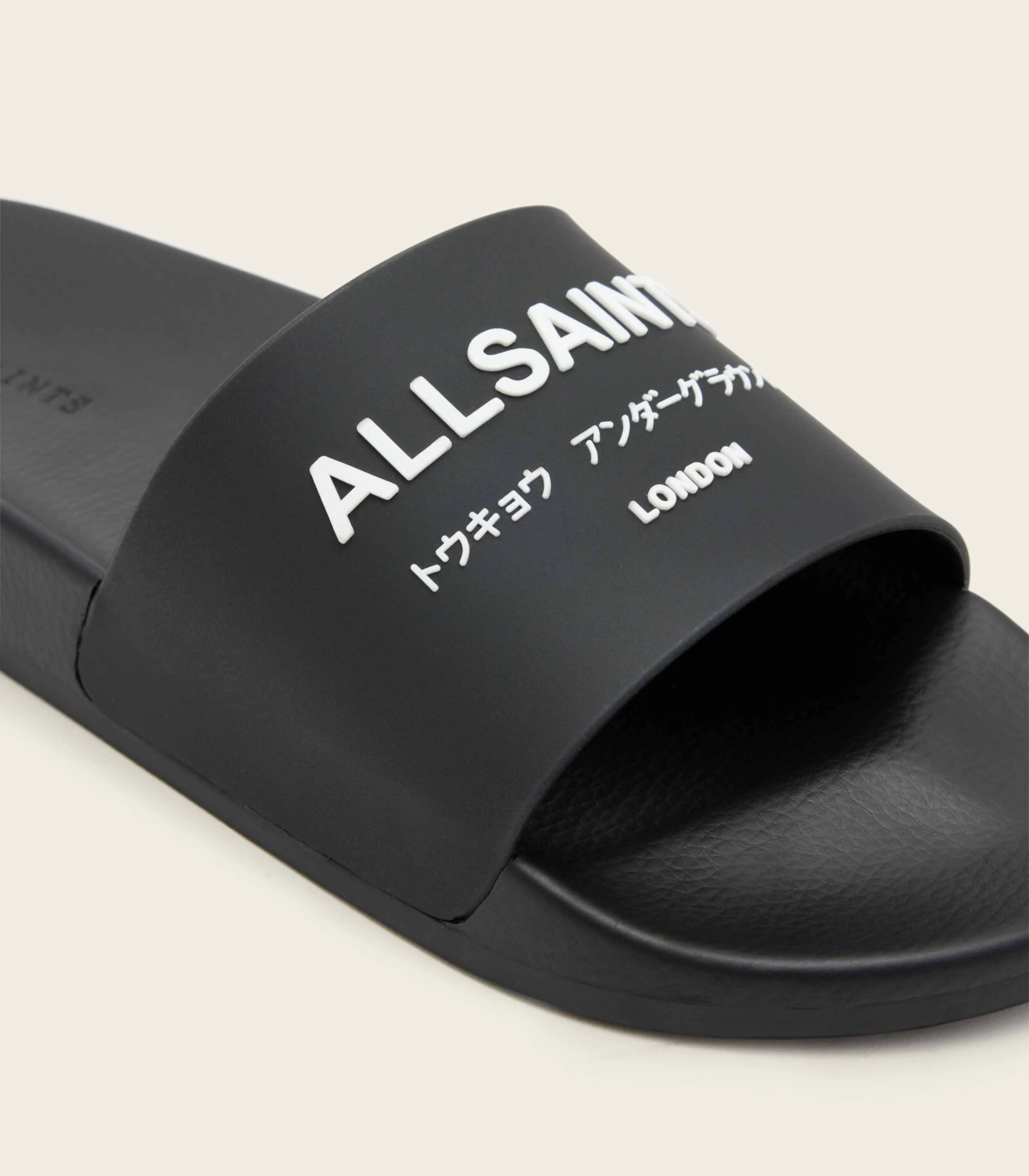 AllSaints - Underground Logo Slip On Sliders