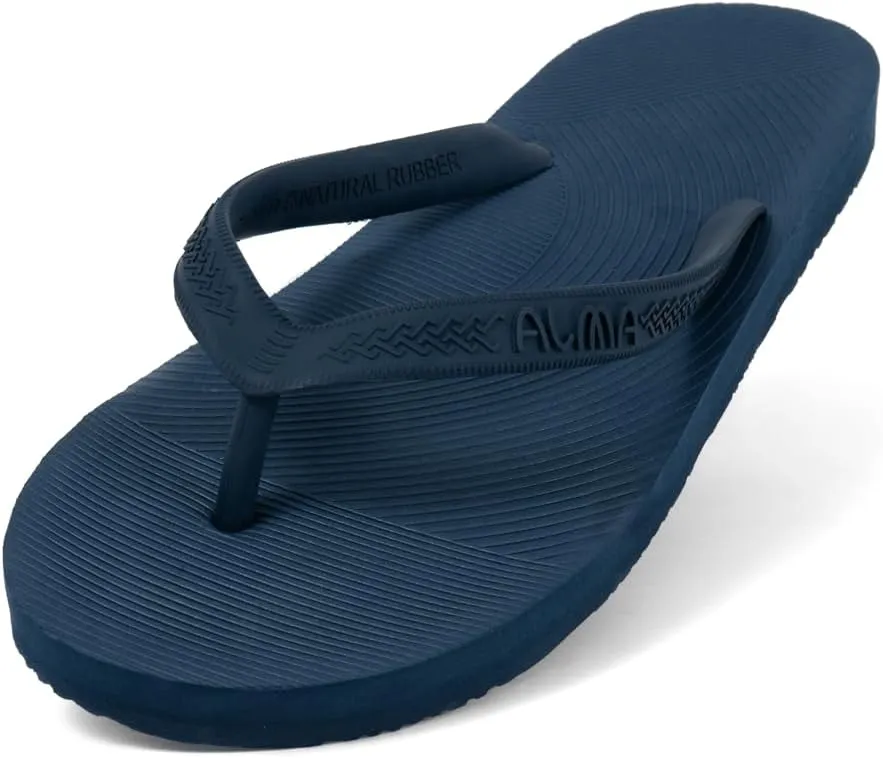 ALMA Men's SOL Classic Natural Rubber Sole Flip Flops