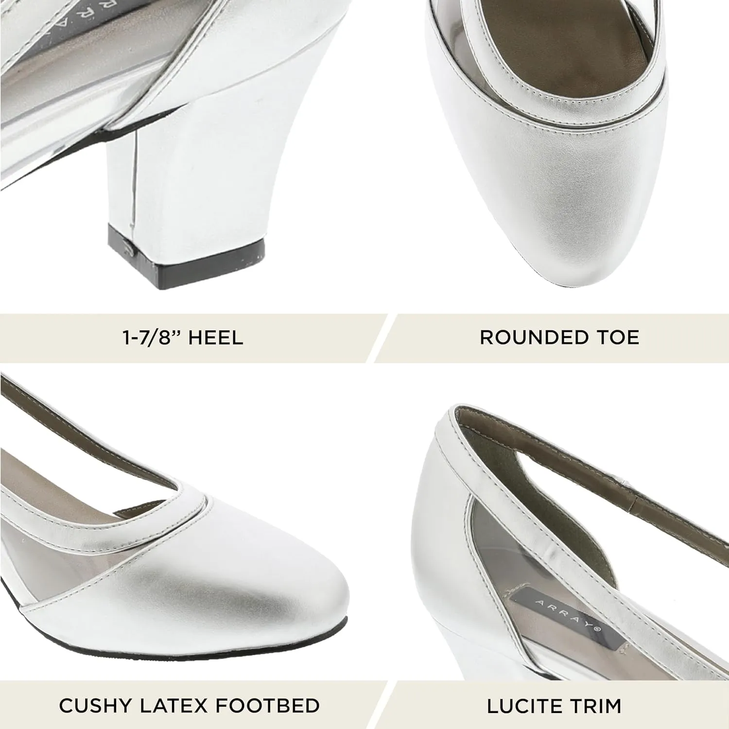 ARRAY Women's Eve Lucite Trim Low Heel Dress Pump