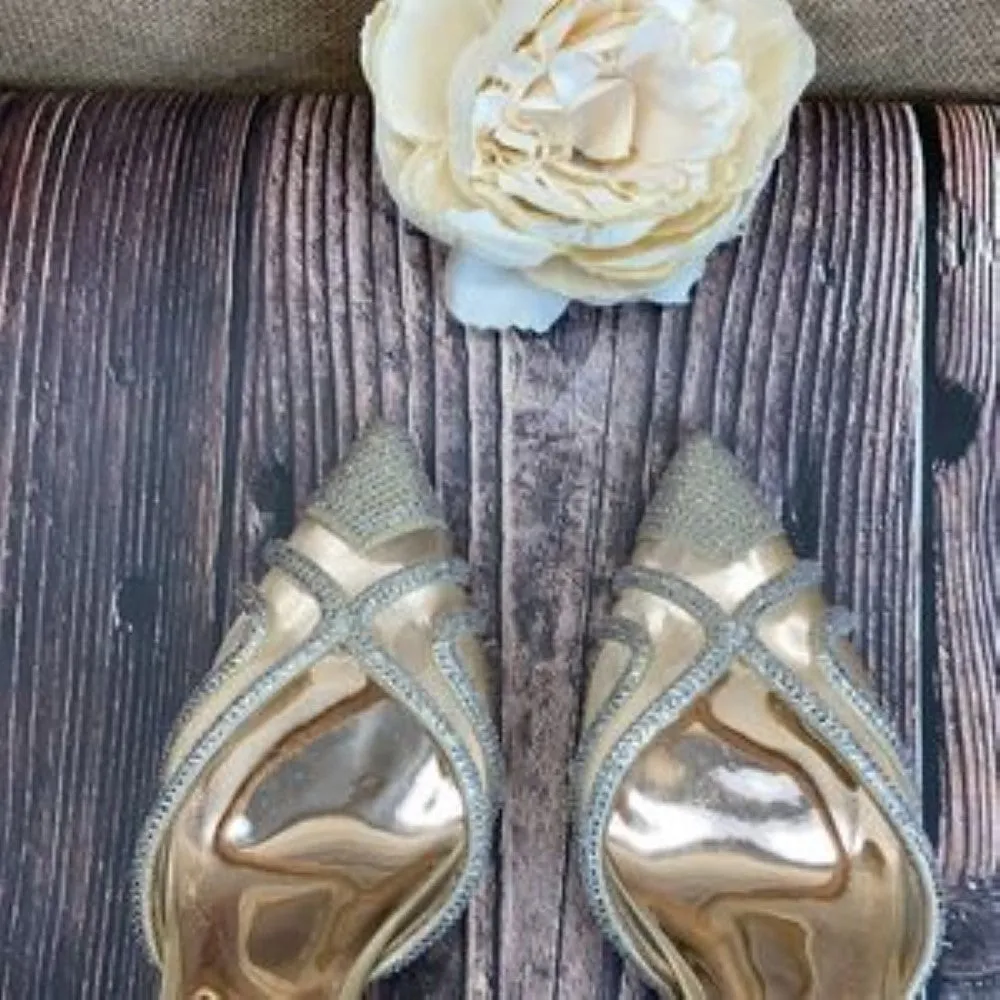 BADGLEY MISCHKA Tan Haze Pointed Toe Pump 7.5