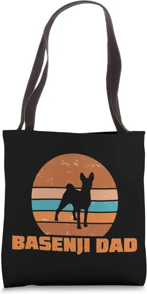 Basenji Dad vintage dog dogs paw basenji accessories Tote Bag