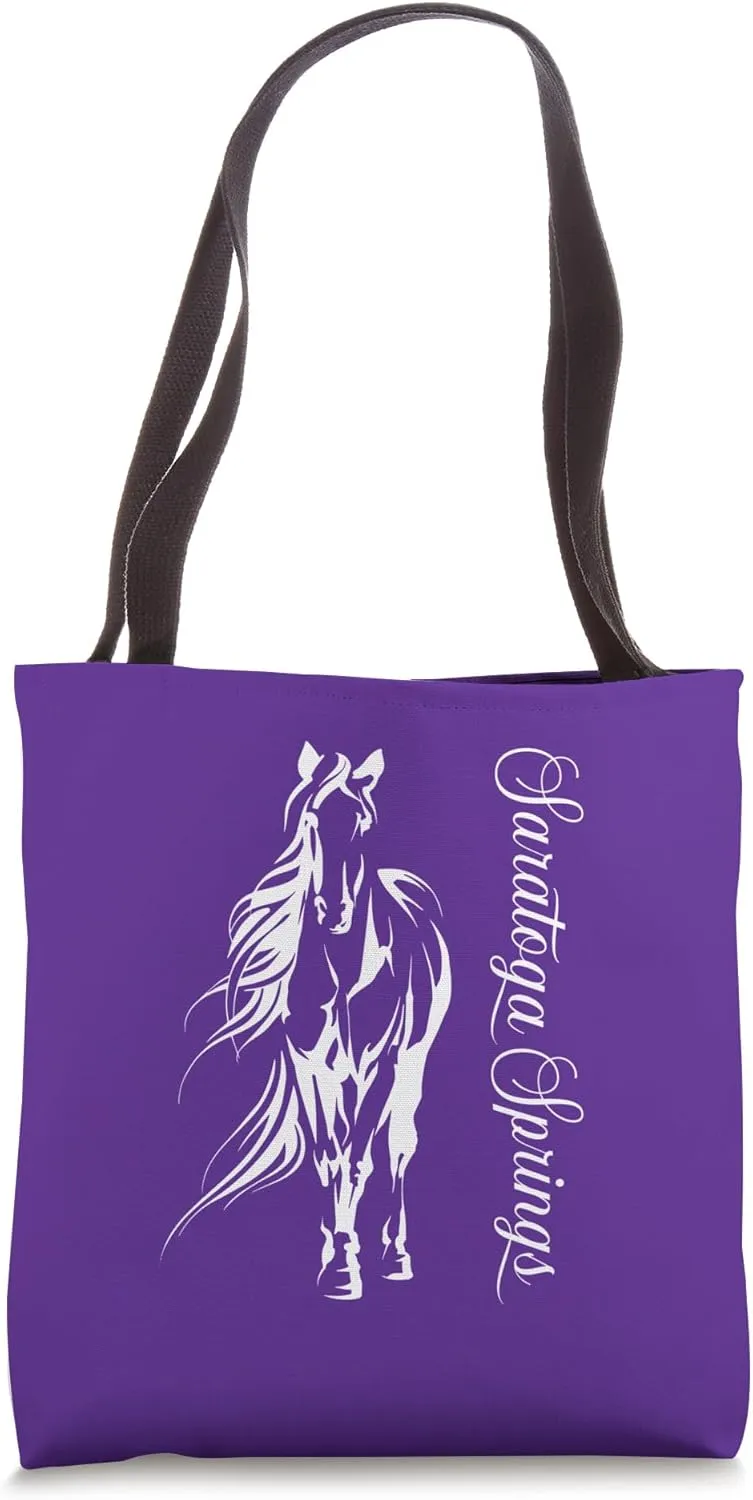 Beautiful Horse Saratoga Springs New York Horse Race Tote Bag