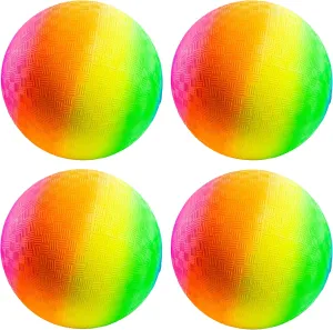 Bedwina Rainbow Playground Balls - 8.5Inch - Rubber Bouncy Inflatable Balls for Kids and Adults, Indoor and Outdoor Games, Kickball, Dodgeball, Four Square, Dodge Ball, Handball