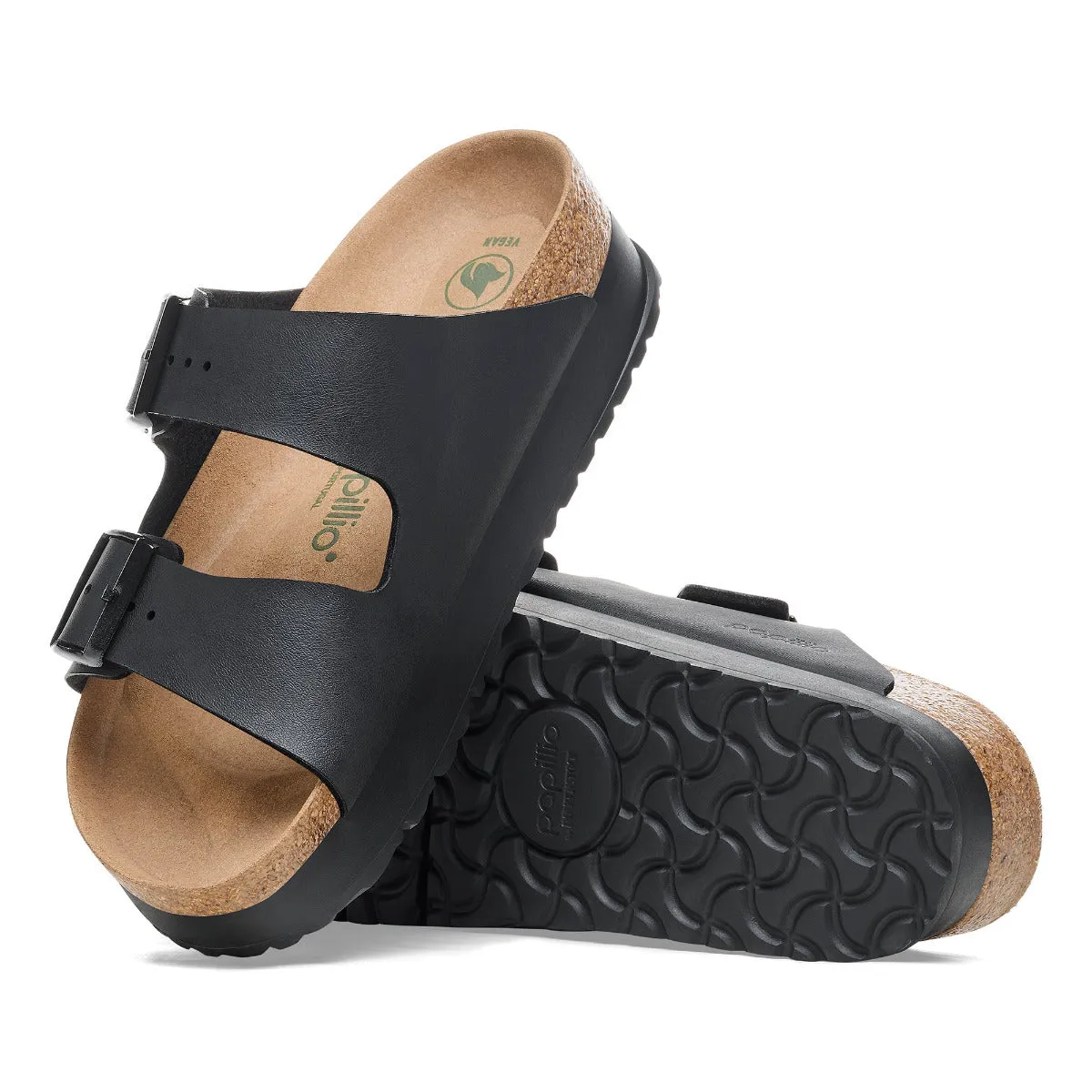 Birkenstock 1027395 Arizona Platform Vegan Black Birko Flor - Narrow