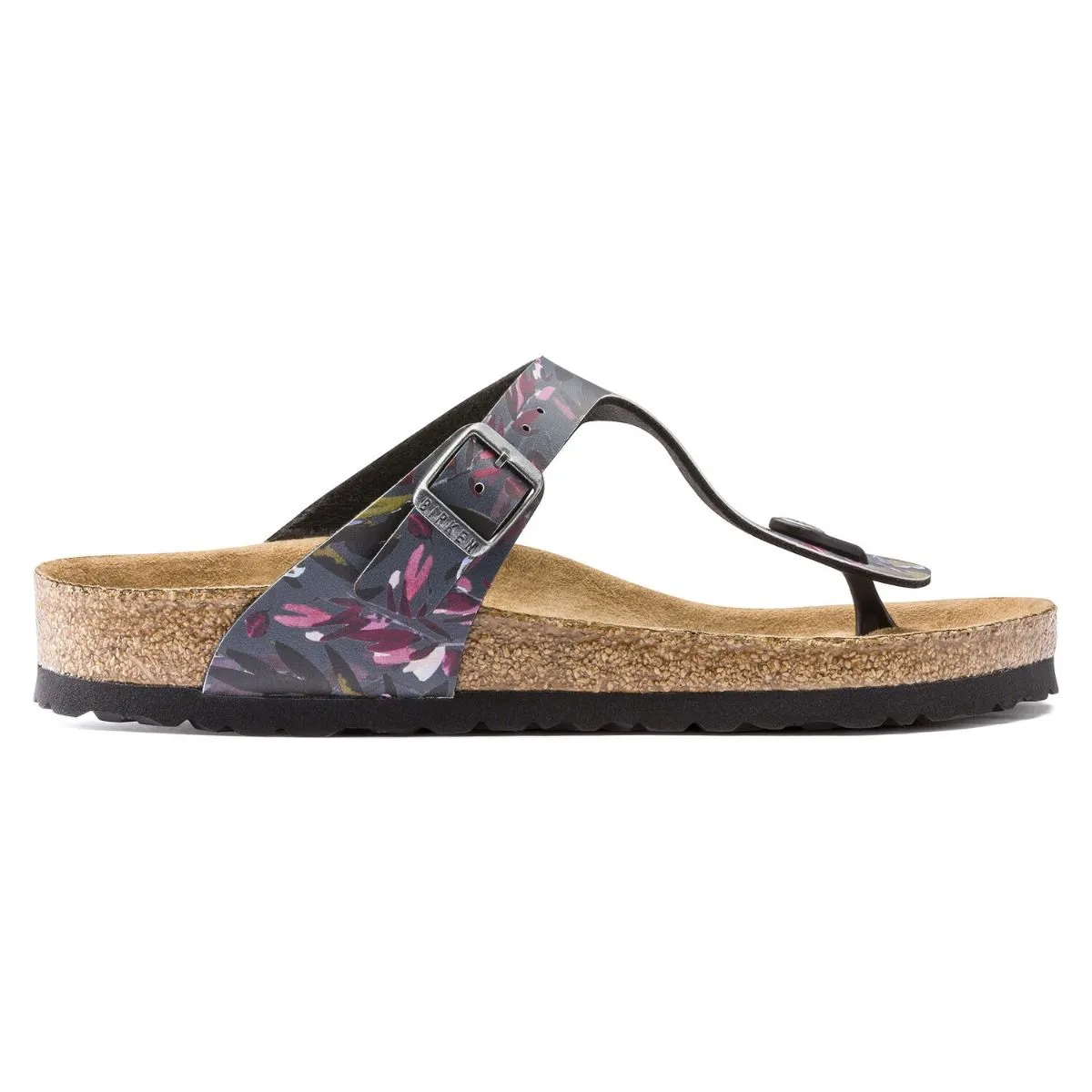 Birkenstock Gizeh Birko-Flor Floral Fade Anthracite Vegan Sandals