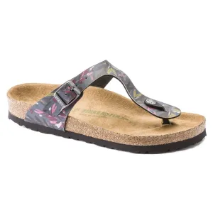 Birkenstock Gizeh Birko-Flor Floral Fade Anthracite Vegan Sandals