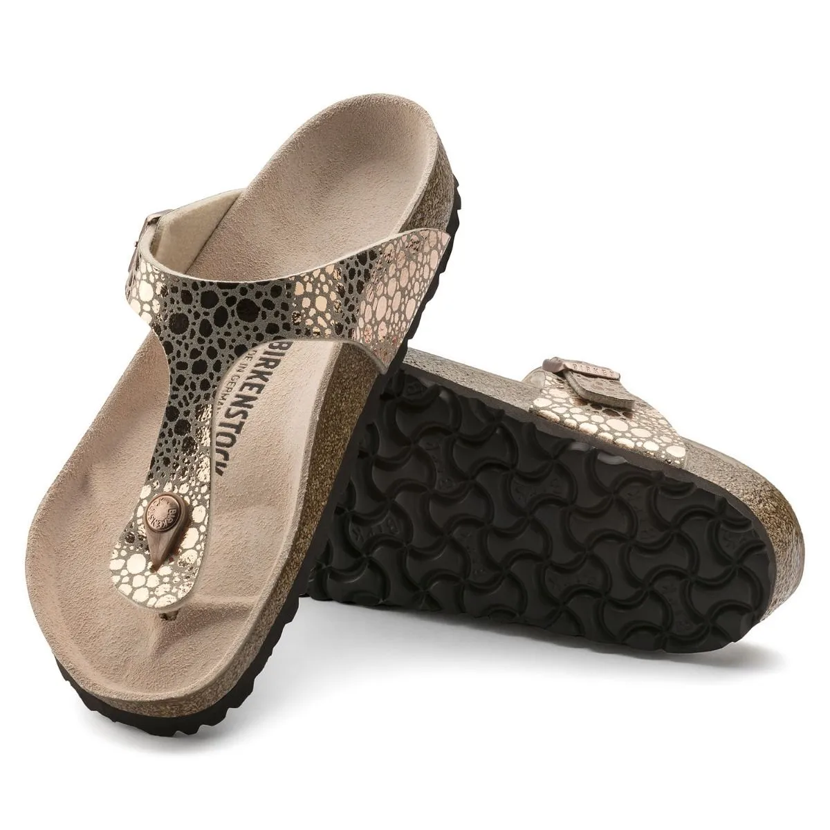 Birkenstock Gizeh Birko-Flor Metallic Stones Copper Sandals