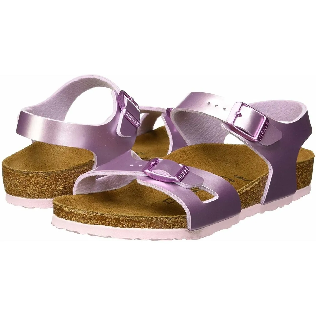 Birkenstock Kids Rio Birko-Flor Electric Metallic Lilac Sandals