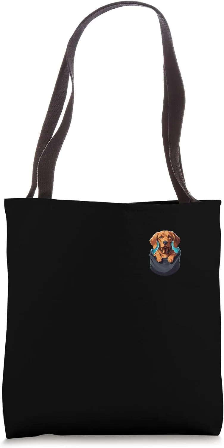 Bloodhound Pocket Bloodhound Peeking Out Pocket Tote Bag