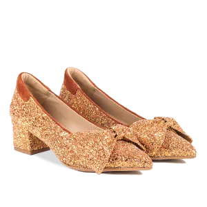Bow pump in sparkling glitter