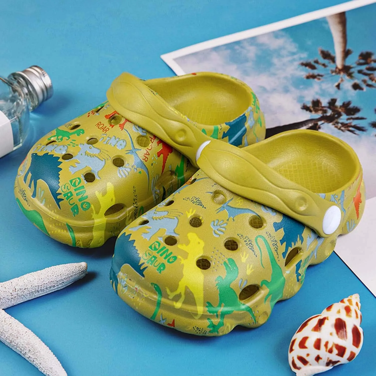 Boys Girls Clogs Cute Cartoon Animal Garden Shoes Lightweight Slides Slippers Slip-on Sandals (Infant/Toddler/Little Kid)