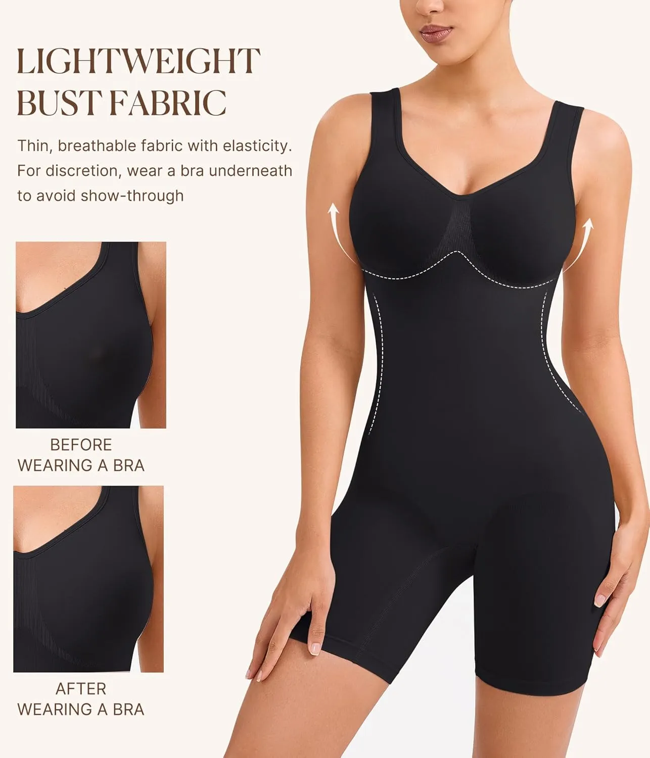 BRABIC Waist Trainer Shapewear Bodysuits for Women Tummy Control Seamless Full Low Back Faja Body Shaper Butt Lifter