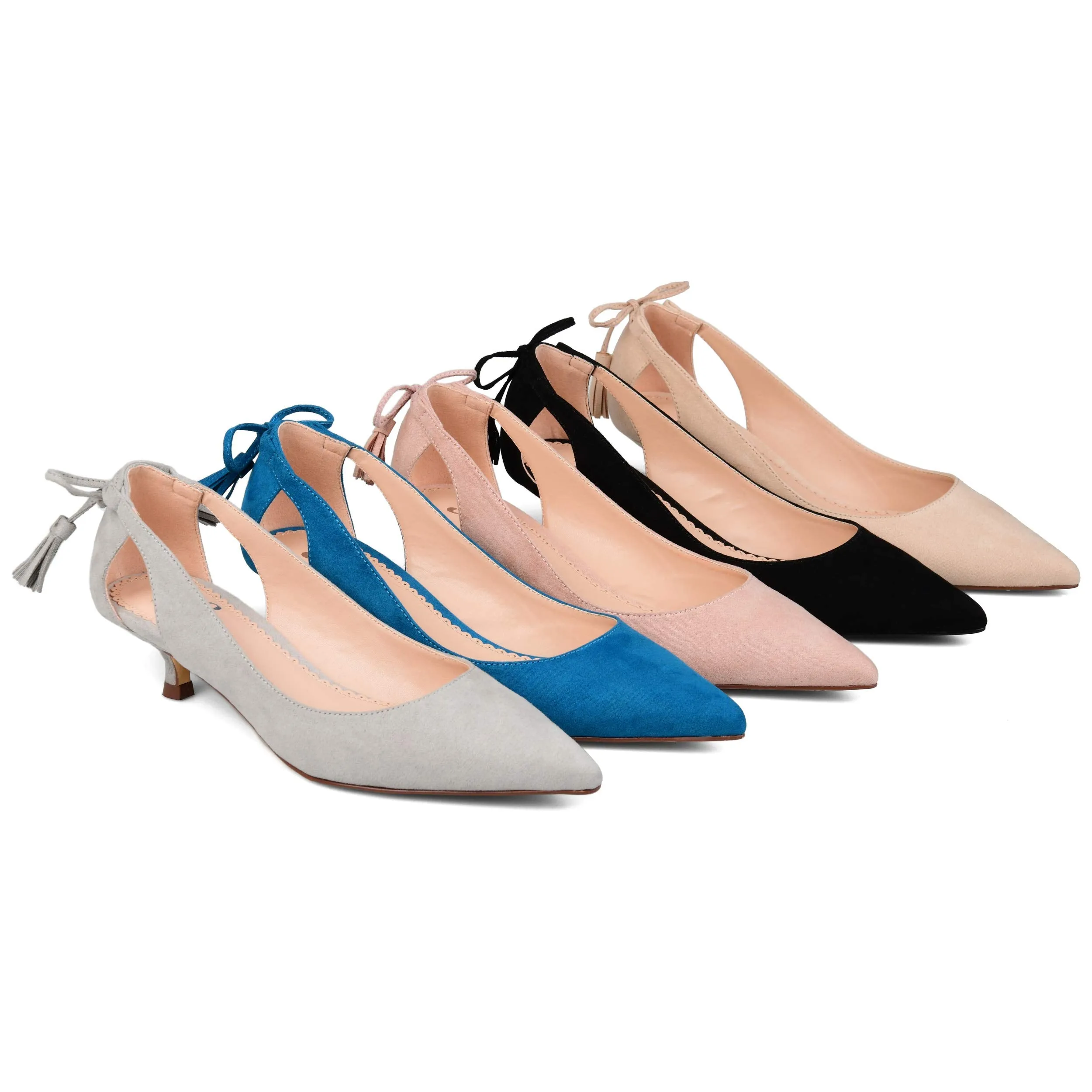 Brinley Co. Womens Pointed Toe Cut-Out Pump Black, 8.5 Regular US