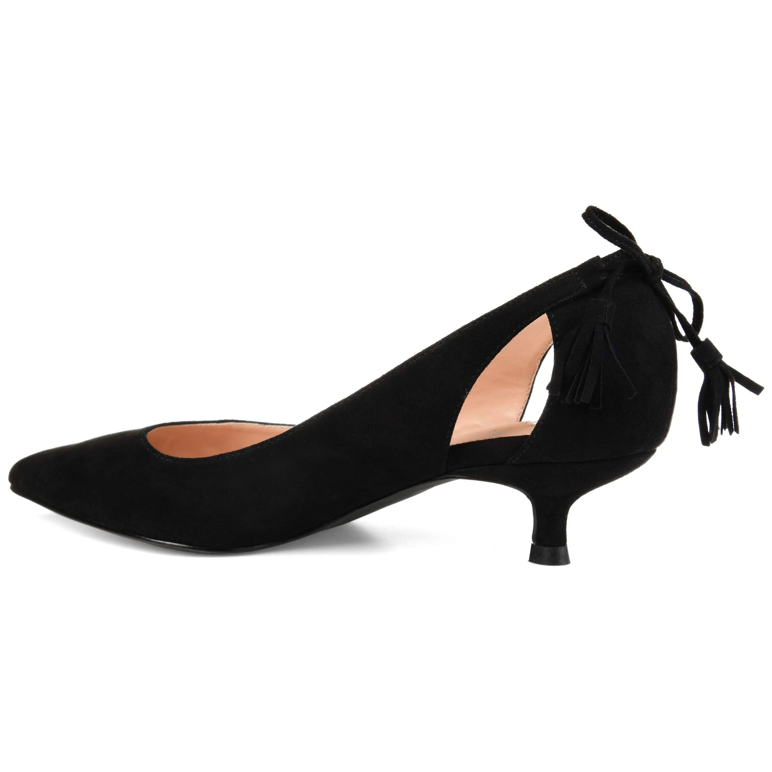 Brinley Co. Womens Pointed Toe Cut-Out Pump Black, 8.5 Regular US