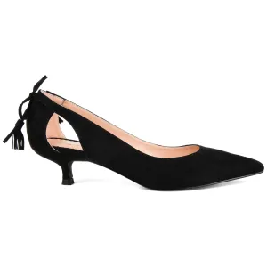 Brinley Co. Womens Pointed Toe Cut-Out Pump Black, 8.5 Regular US