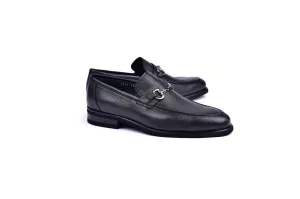 C001103-5844 Deer Skin Buckle Loafer-Black