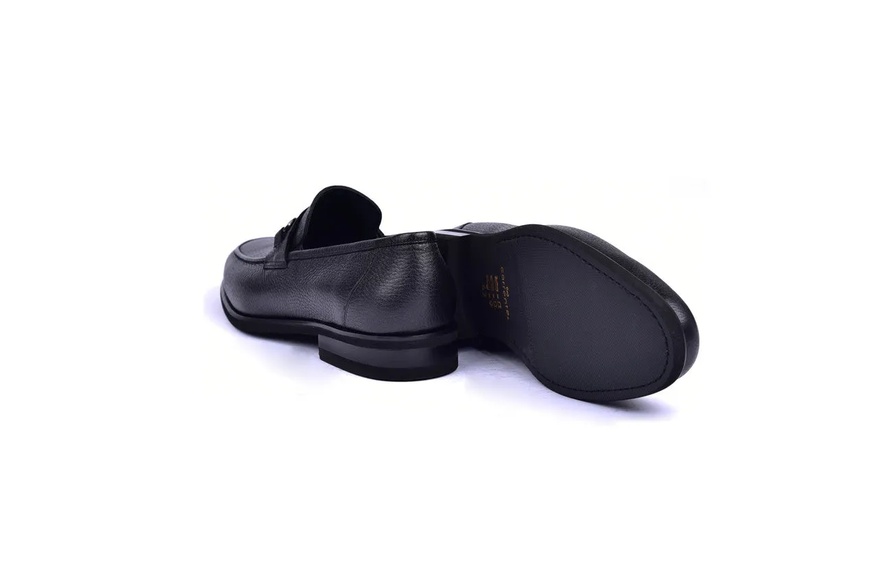 C001103-5844 Deer Skin Buckle Loafer-Black