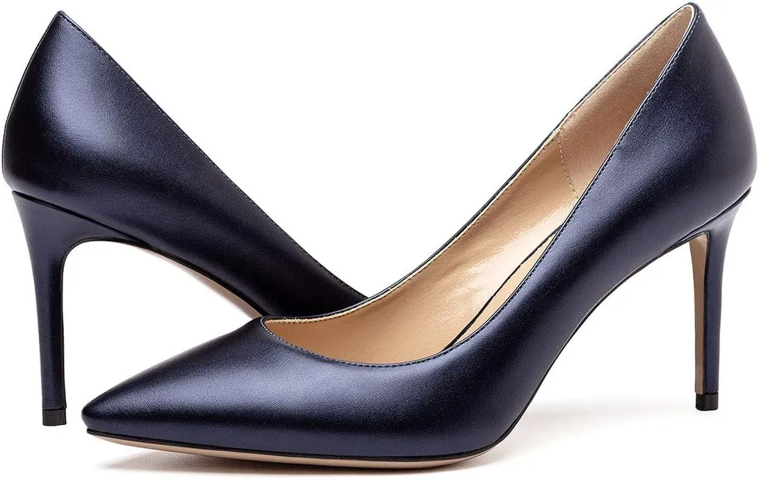 Castamere Womens Basic High Heels Pumps Slip-on Pointy Toe Stilettos 8.5 CM Heel