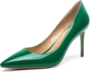 Castamere Womens Basic High Heels Pumps Slip-on Pointy Toe Stilettos 8.5 CM Heel