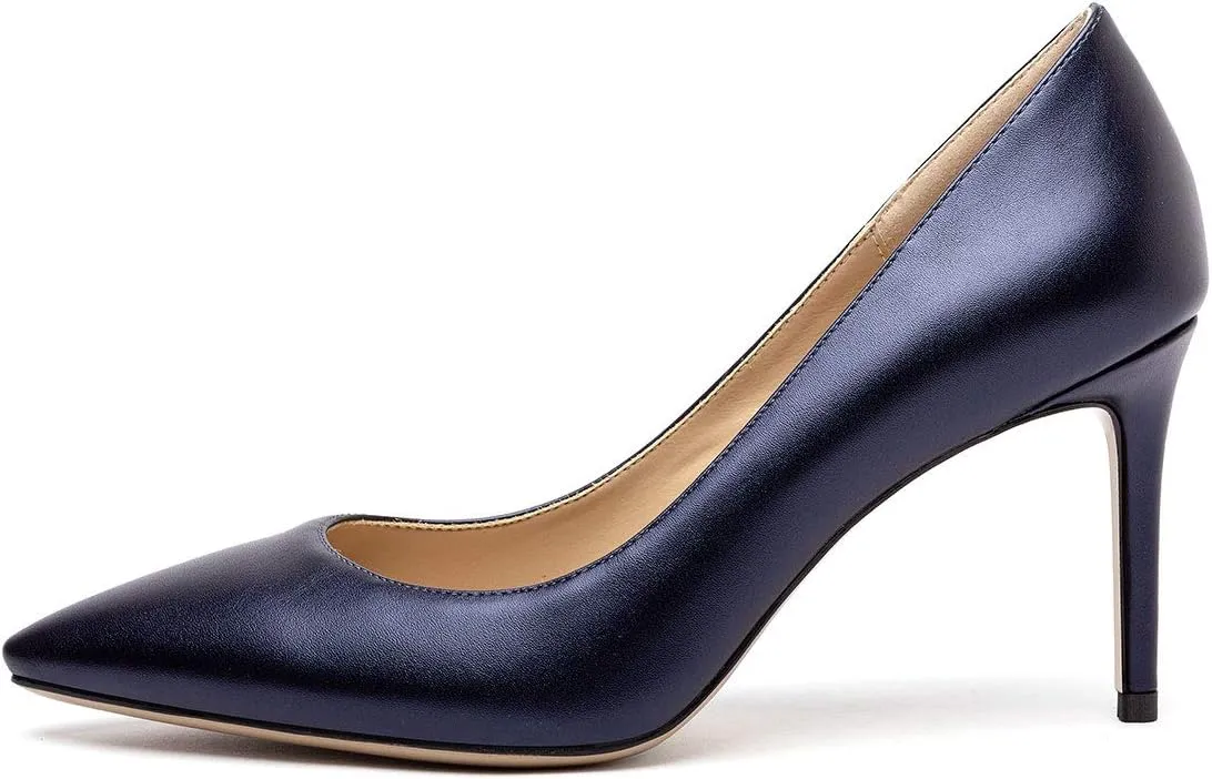 Castamere Womens Basic High Heels Pumps Slip-on Pointy Toe Stilettos 8.5 CM Heel