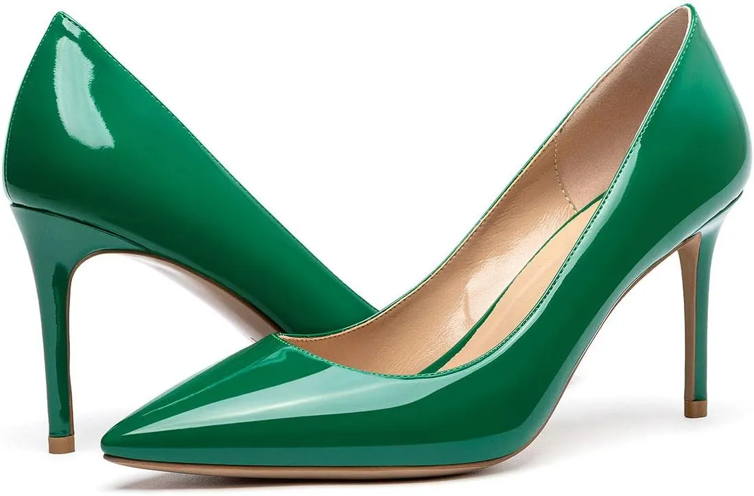 Castamere Womens Basic High Heels Pumps Slip-on Pointy Toe Stilettos 8.5 CM Heel