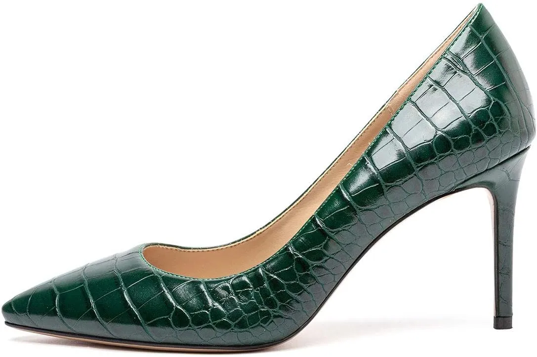 Castamere Womens Basic High Heels Pumps Slip-on Pointy Toe Stilettos 8.5 CM Heel