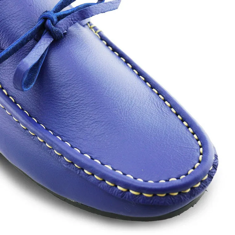 Casualist Lace Leather Loafer Wrinkle Soft Indigo Blue