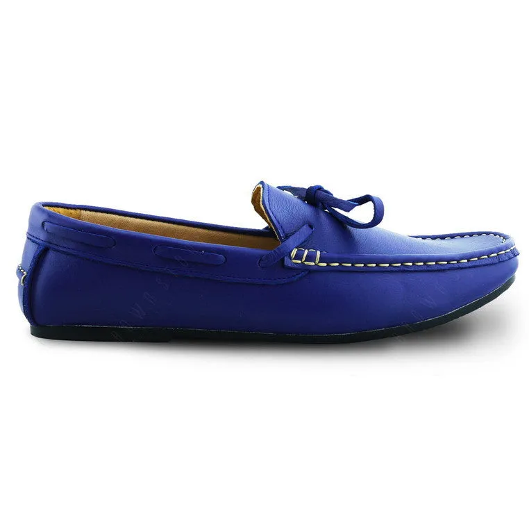 Casualist Lace Leather Loafer Wrinkle Soft Indigo Blue