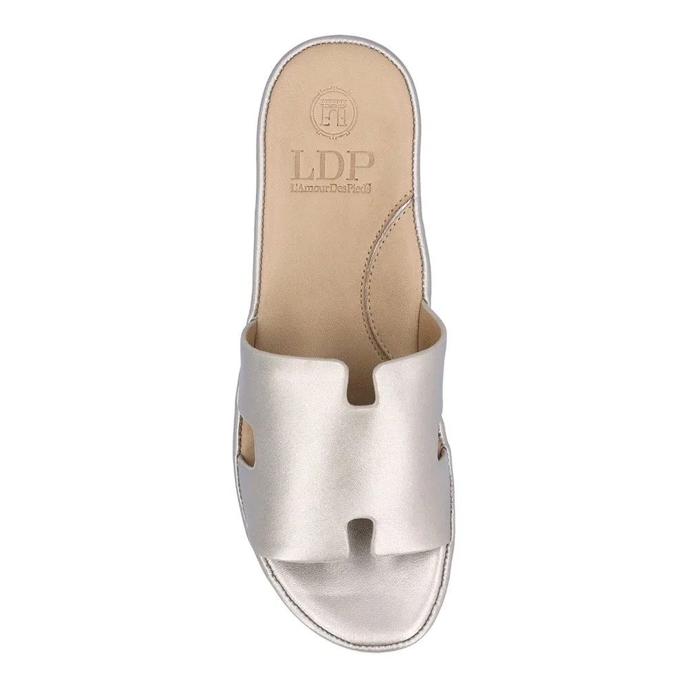 Catiana Slip on Sandal - Champagne Met Nappa