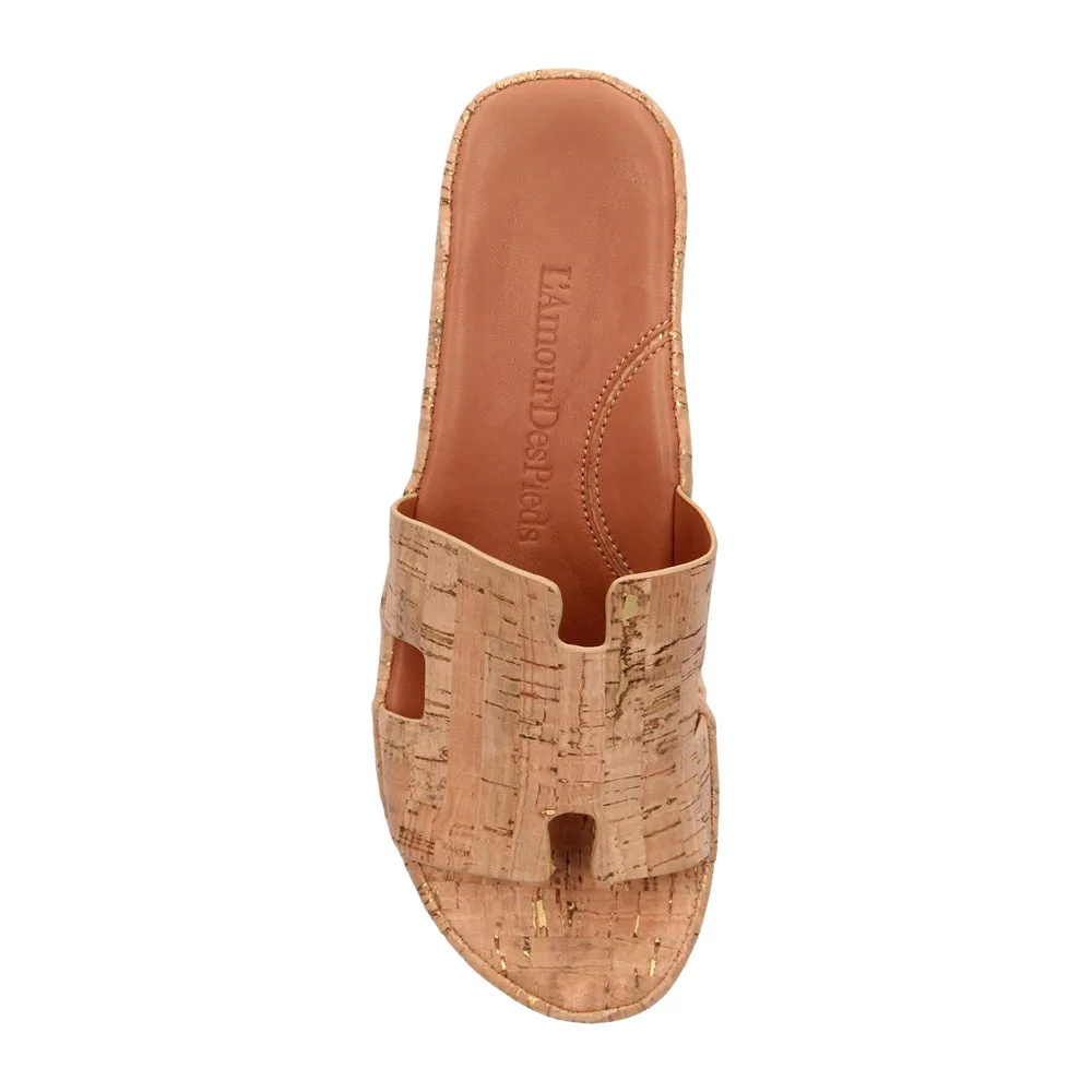 Catiana Slip on Sandal - Natural Gold Cork