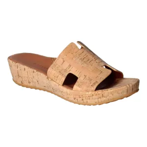 Catiana Slip on Sandal - Natural Gold Cork