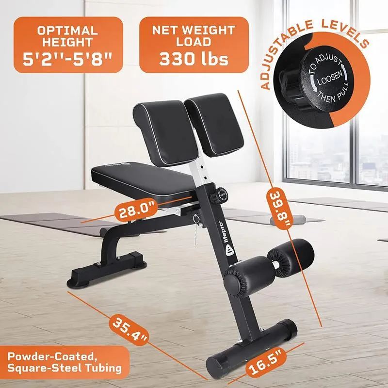Chair: & Glute Core Lifepro Extension Hamstrings Refund policy and Roman Workouts Bench Versatile for Adjustable Back