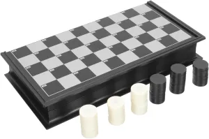 Checker for Adults Mini Board Games Checkers Pieces Portable Folding Board