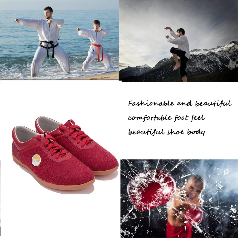 Chi Kung Shoes Martial Arts Boxing Shoes,Traditional Kung Fu Tai Chi Wushu Shaolin Qi Gong Beijing Trainer Wing Chun Slipper Sneaker Footwear for Men Women,