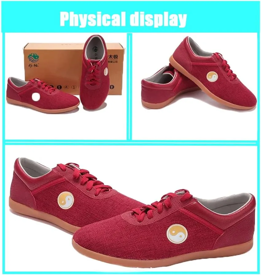 Chi Kung Shoes Martial Arts Boxing Shoes,Traditional Kung Fu Tai Chi Wushu Shaolin Qi Gong Beijing Trainer Wing Chun Slipper Sneaker Footwear for Men Women,
