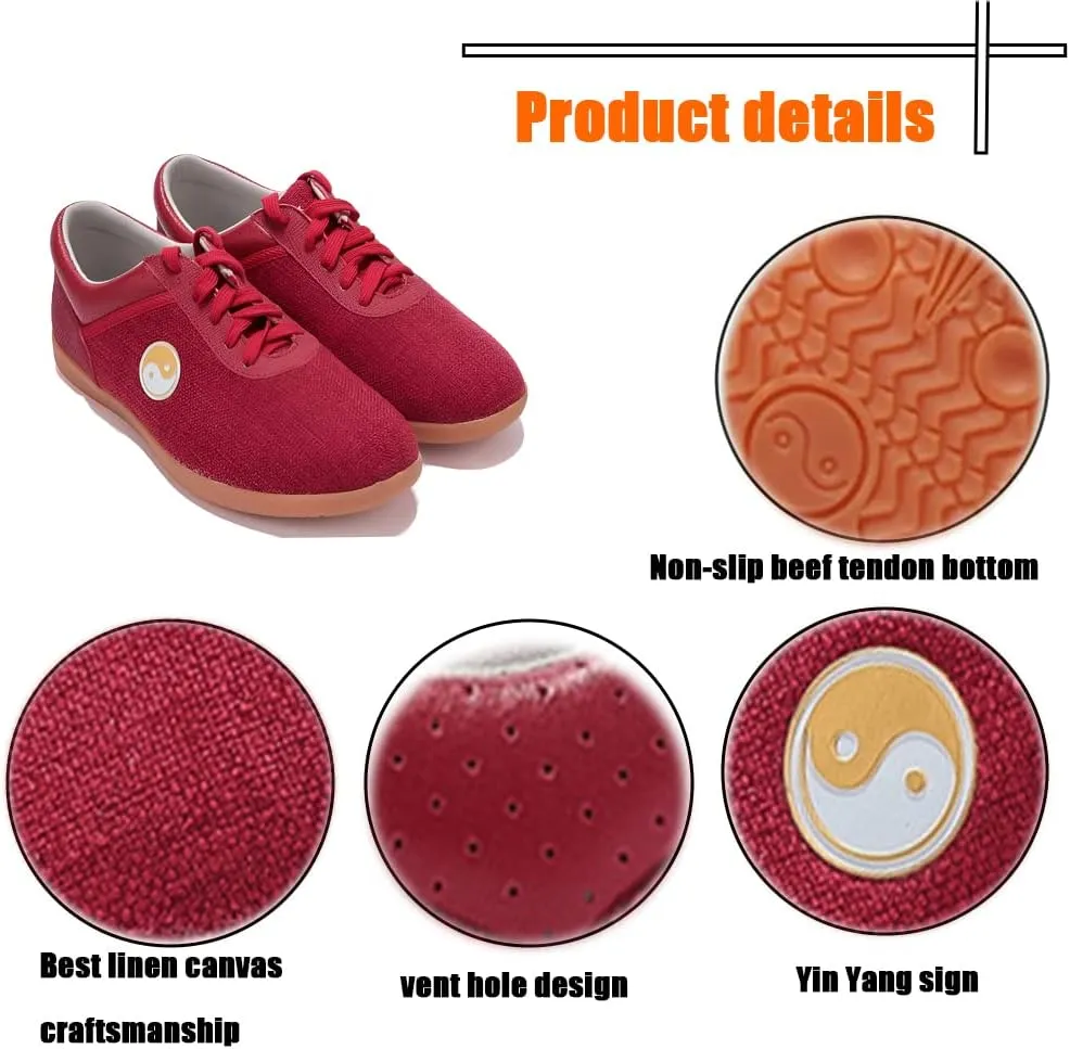 Chi Kung Shoes Martial Arts Boxing Shoes,Traditional Kung Fu Tai Chi Wushu Shaolin Qi Gong Beijing Trainer Wing Chun Slipper Sneaker Footwear for Men Women,