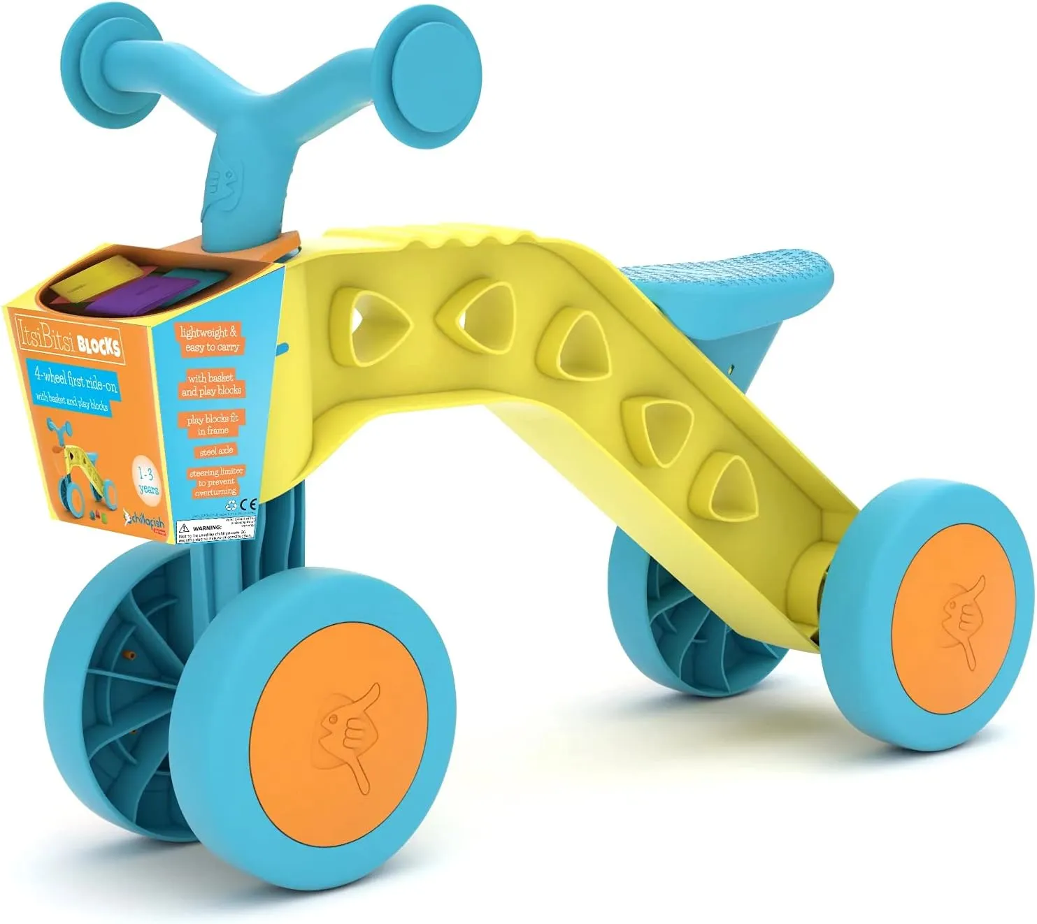 Chillafish Itsibitsi Blocks – First Ride-On Toy with Playblocks & Basket (1–3 Yrs)